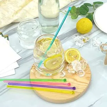 hapray 100-PCS Colorful Plastic Swizzle Sticks for Drinks