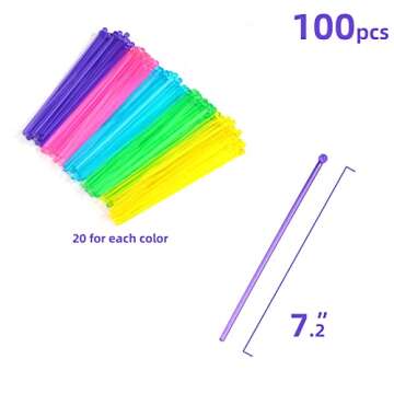 hapray 100-PCS Colorful Plastic Swizzle Sticks for Drinks