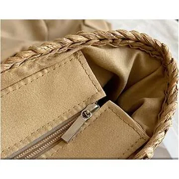 UniCloud Straw Tote Rattan Woven Summer Shoulder Bag (Light)