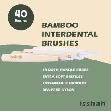 Isshah Biodegradable Bamboo Handle Interdental Brushes - Eco-Friendly Cleaning Tool