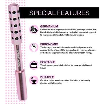 GROOVI BEAUTY Face Roller Massaging Stones Uplift Skin, Promote Lymphatic draining, Reduces fine Lin...