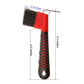 BOTH WINNERS Horse Hoof Pick Brush with Soft Touch Handle (Red)