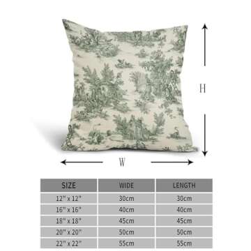 apport French Country Pillow Covers Set of 2 18x18 Inch