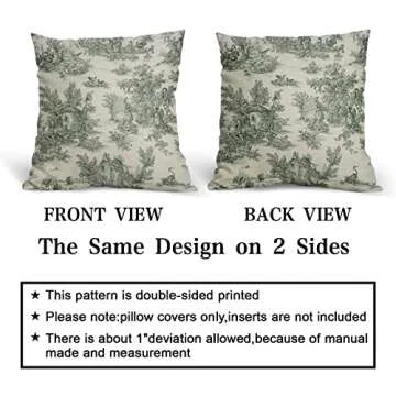 apport French Country Pillow Covers Set of 2 18x18 Inch