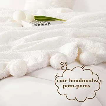 LBRO2M Double Sided Sherpa Blanket,King Size Super Soft Fuzzy Plush Warm Cozy Fluffy Throw Reversible Luxurious Blankets (White)