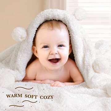 LBRO2M Double Sided Sherpa Blanket,King Size Super Soft Fuzzy Plush Warm Cozy Fluffy Throw Reversible Luxurious Blankets (White)