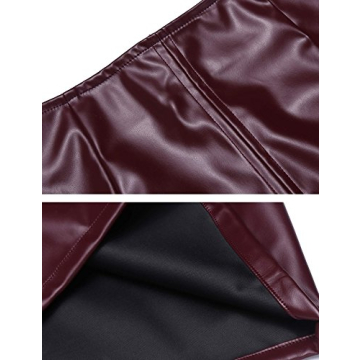 Zeagoo Women Classic High Waisted Faux Leather Bodycon Slim Mini Pencil Skirt