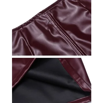 Zeagoo Women Classic High Waisted Faux Leather Bodycon Slim Mini Pencil Skirt