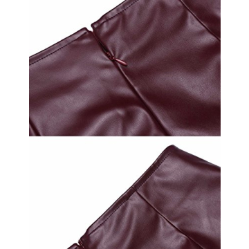 Zeagoo Women Classic High Waisted Faux Leather Bodycon Slim Mini Pencil Skirt