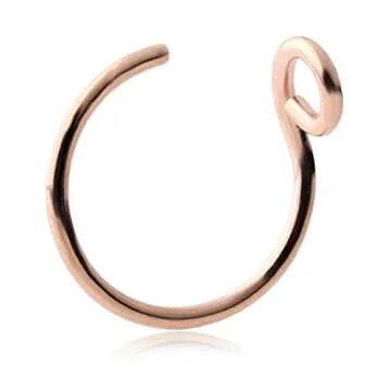 Ruifan 3PCS 316L Surgical Steel Tribal Fake Faux Clip On Earrings Nose Hoop Ring Body Jewelry Piercing Unisex 20 Gauge 5/16"(8mm) - Mix Color