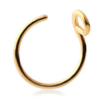 Ruifan 3PCS 316L Surgical Steel Tribal Fake Faux Clip On Earrings Nose Hoop Ring Body Jewelry Piercing Unisex 20 Gauge 5/16"(8mm) - Mix Color