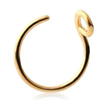 Ruifan 3PCS 316L Surgical Steel Tribal Fake Faux Clip On Earrings Nose Hoop Ring Body Jewelry Piercing Unisex 20 Gauge 5/16"(8mm) - Mix Color