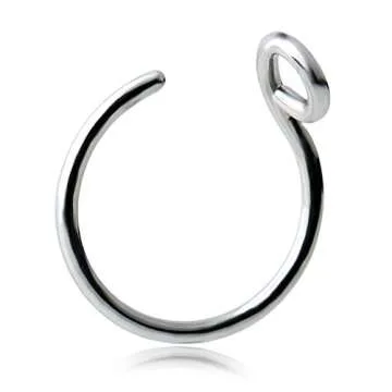 Ruifan 3PCS 316L Surgical Steel Tribal Fake Faux Clip On Earrings Nose Hoop Ring Body Jewelry Piercing Unisex 20 Gauge 5/16"(8mm) - Mix Color