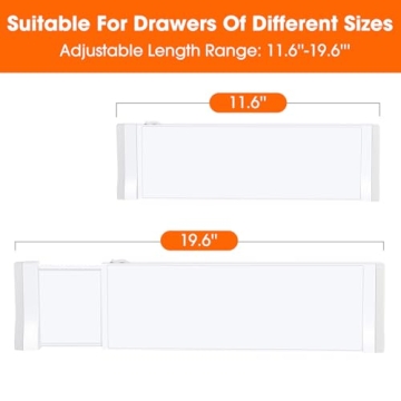 5 Pack Adjustable Drawer Organizers for Effective Storage