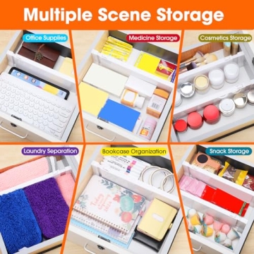 5 Pack Adjustable Drawer Organizers for Effective Storage