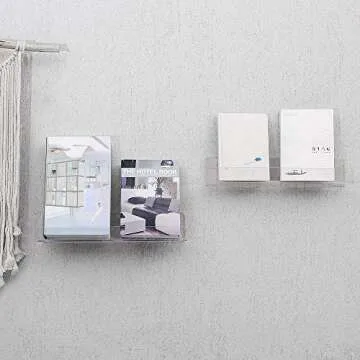 CY craft 15 inch Acrylic Invisible Floating Bookshelf for Kids Room, Modern Picture Ledge Display To...