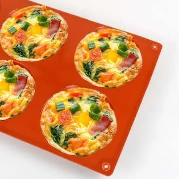 Palksky Silicone Egg Molds for Oven Baking, 3 Pcs 6-Cavity Silicone Egg Bite Molds for Breakfast Sandwiches, Non-Stick 3" Muffin Top Pans/Whoopie Pie Pan