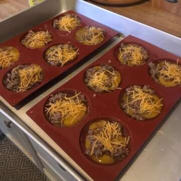 Palksky Silicone Egg Molds for Oven Baking, 3 Pcs 6-Cavity Silicone Egg Bite Molds for Breakfast Sandwiches, Non-Stick 3" Muffin Top Pans/Whoopie Pie Pan