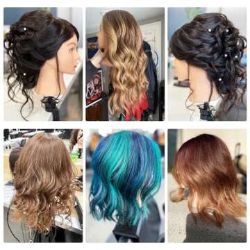 SOPHIRE 100% Real Hair Mannequin Head with Stand, Hairdressers' Practice Training Head and Cosmotology Doll Head for Hairstyling and Braid - Natural Black