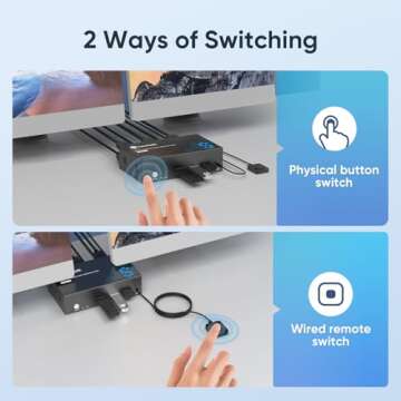 Hearvo 8K@60Hz Dual Monitor KVM Switch for PCs