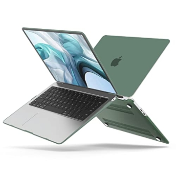 B BELK Compatible with MacBook Air 13 inch Case 2022 2021 2020 2019 2018 Release A2337 M1 A2179 A1932 Touch ID, Matte Plastic Hard Shell Case +Keyboard Cover +Screen Protector Retina, Midnight Green