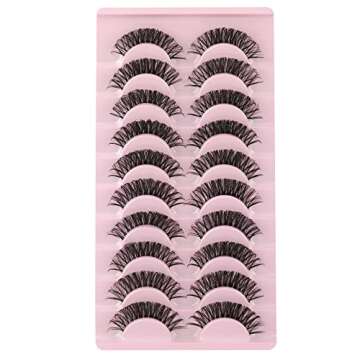 Wiwoseo 18MM False Eyelashes - 10 Pairs of Fluffy Volume Lash