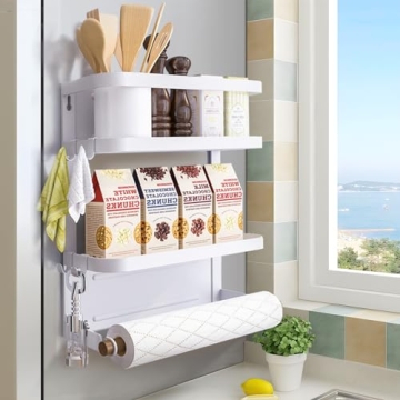 Dr.BeTree White Magnetic Spice Rack - Ultimate Kitchen Organizer
