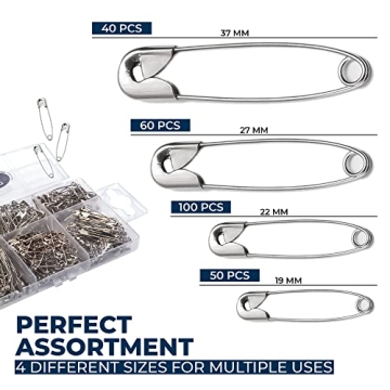 Luxurecourt 250 Pack Assorted Safety Pins for Crafts