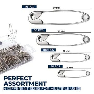 Luxurecourt 250 Pack Assorted Safety Pins for Crafts