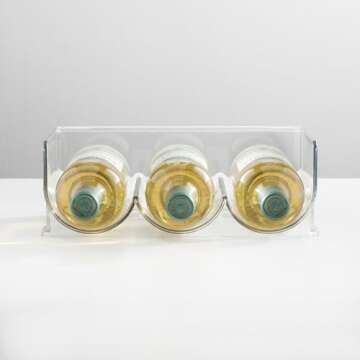 mDesign Stackable 3-Bottle Wine Rack - Modern Kitchen Organizer