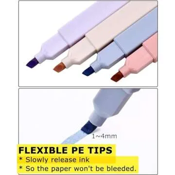 Myasrelae Vibrant Highlighters Set No Bleed Quick Dry Aesthetic Highlighters with Soft Chisel Tip for Bible Study Journaling Planner Notes School Office Supplies (12) (8 Assorted Colors)