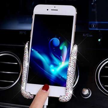 WubbaLubba Bling Car Phone Holder Mini Car Dash Air Vent Automatic Phone Mount Universal 360°Adjust...