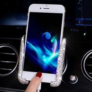 WubbaLubba Bling Car Phone Holder Mini Car Dash Air Vent Automatic Phone Mount Universal 360°Adjust...