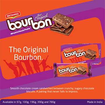 BRITANNIA Bourbon the Original-Choco Creme Biscuits 13.7oz /390g (Pack of 1)