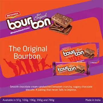 BRITANNIA Bourbon the Original-Choco Creme Biscuits 13.7oz /390g (Pack of 1)