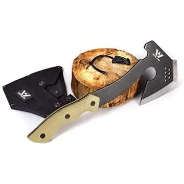 WEYLAND Survival Hatchet & Camping Axe with MOLLE Sheath - Small Tactical Bushcraft Camping Axes & Hatchets for Splitting & Chopping Wood, Kindling Splitter for fire, Throwing Tomahawk, Camp Hand Tool