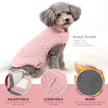 cyeollo Reversible Sherpa Dog Coat for Winter Comfort