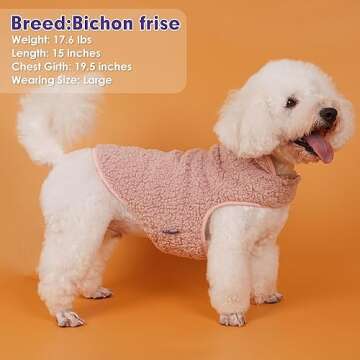 cyeollo Reversible Sherpa Dog Coat for Winter Comfort