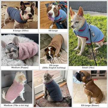 cyeollo Reversible Sherpa Dog Coat for Winter Comfort