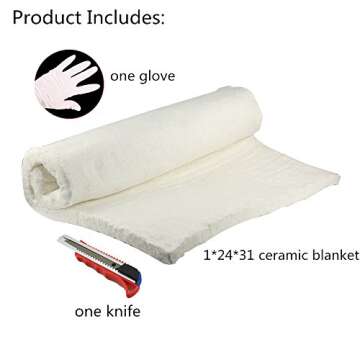 HM&FC 1" x 24" x 31" Ceramic Fiber Insulation Blanket 2400F for QuadraFire Wood Stoves and More