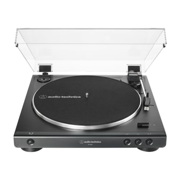Audio-Technica AT-LP60X-BK Fully Automatic Belt-Drive Stereo Turntable, Black, Hi-Fi, 2 Speed, Dust Cover, Anti-Resonance, Die-Cast Aluminum Platter