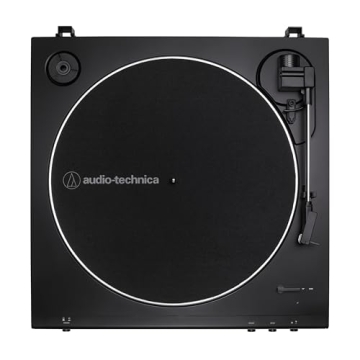 Audio-Technica AT-LP60X-BK Fully Automatic Belt-Drive Stereo Turntable, Black, Hi-Fi, 2 Speed, Dust Cover, Anti-Resonance, Die-Cast Aluminum Platter
