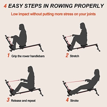 Foldable Indoor Rowing Machine with Adjustable Resistance