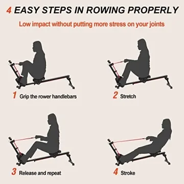 Foldable Indoor Rowing Machine with Adjustable Resistance