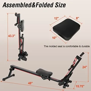 Foldable Indoor Rowing Machine with Adjustable Resistance