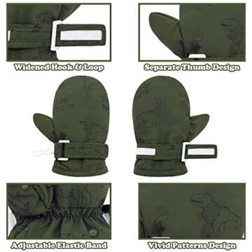 Sarfel Toddler Gloves Ages 2-4 Toddler Waterproof Mittens for Toddler Boys Toddler Mittens Waterproof Toddler Winter Gloves 4T