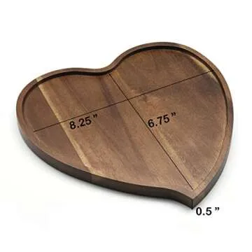 Heart-Shaped Acacia Wood Serving Tray for Every Occasion