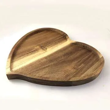 Heart-Shaped Acacia Wood Serving Tray for Every Occasion