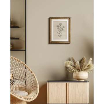 InSimSea Gold Picture Framed Wall Art, Living Room Bathroom Vintage Minimalist Botanical Pictures Wa...