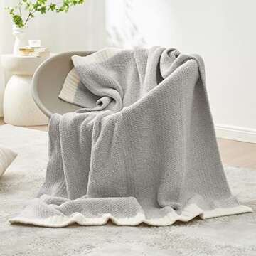 Snuggle Sac Grey Throw Blanket Reversible Soft Cozy Luxurious